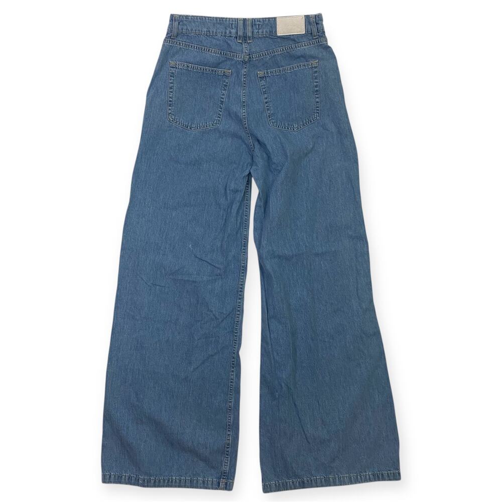 Zara Wide Leg Light Wash Denim Jeans Blue Women's 4 - Picture 2 of 8
